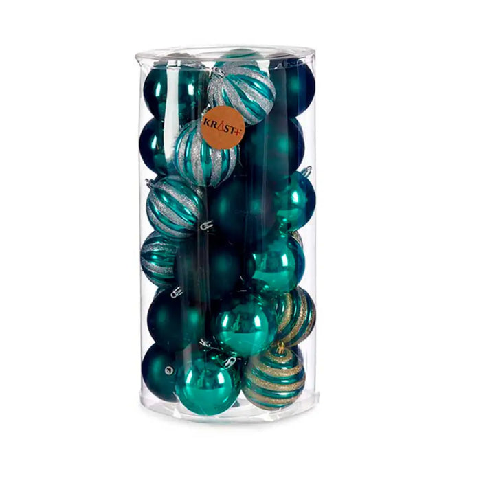 Set of Christmas balls Krist+ Blue PVC (4 Units) - Декорация и Осветление<<<Дом Градина<<<BigBuy&&&Коледни