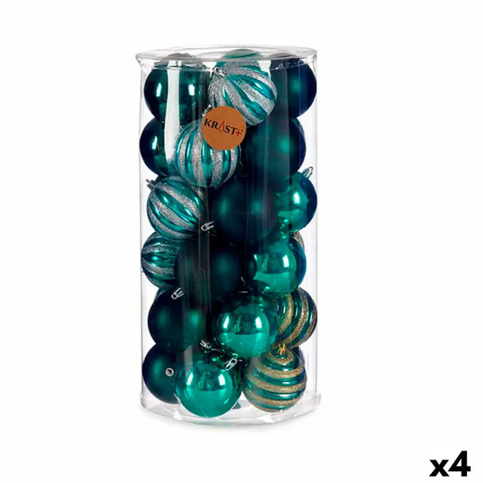 Set of Christmas balls Krist+ Blue PVC (4 Units) - Декорация и Осветление<<<Дом Градина<<<BigBuy&&&Коледни