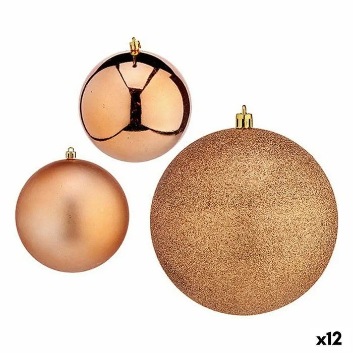 Set of Christmas balls Krist+ Copper Plastic (12 Units) - Декорация и Осветление<<<Дом Градина<<<BigBuy&&&Коледни