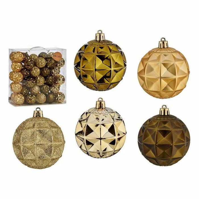 Set of Christmas balls Krist+ Green Golden PVC 7 cm (4 Units) - Декорация и Осветление<<<Дом Градина<<<BigBuy&&&Коледни