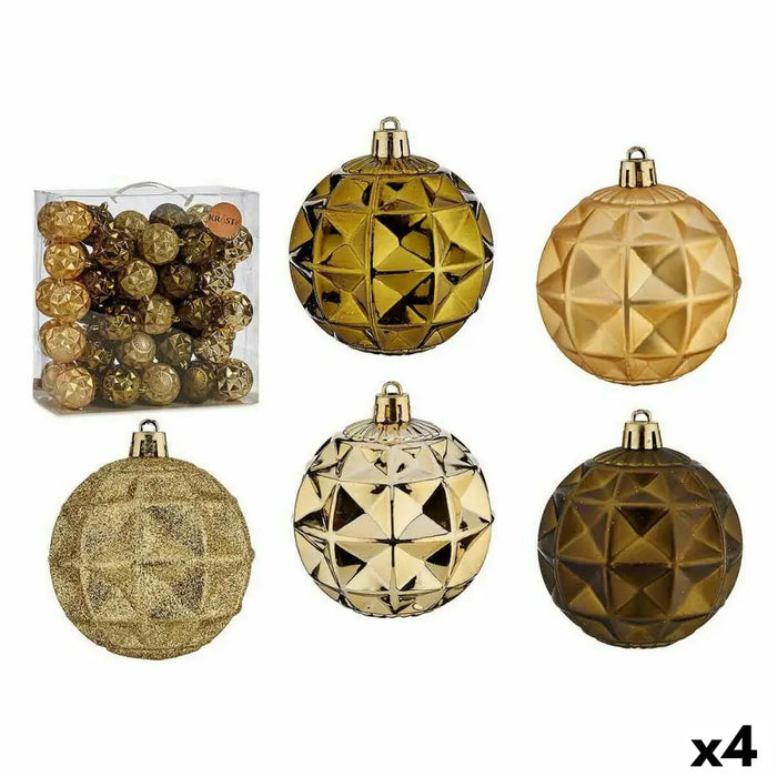 Set of Christmas balls Krist+ Green Golden PVC 7 cm (4 Units) - Декорация и Осветление<<<Дом Градина<<<BigBuy&&&Коледни