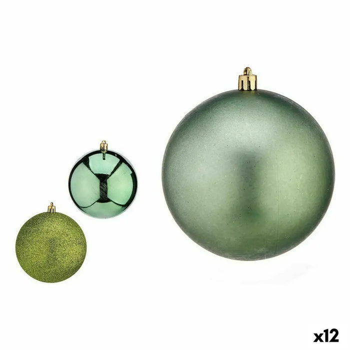 Set of Christmas balls Krist+ Green Plastic (12 Units) - Декорация и Осветление<<<Дом Градина<<<BigBuy&&&Коледни