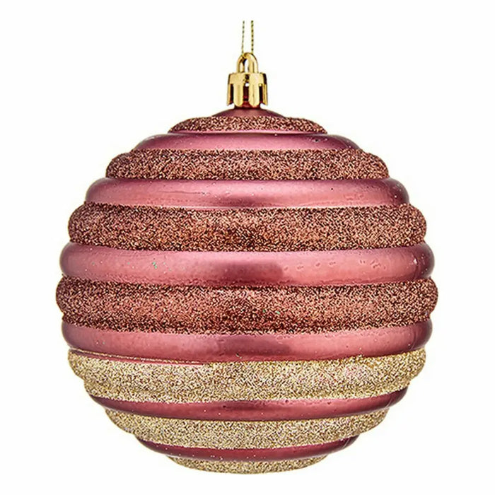 Set of Christmas balls Krist+ Pink Plastic Circles (6 Units) - Декорация и Осветление<<<Дом Градина<<<BigBuy&&&Коледни