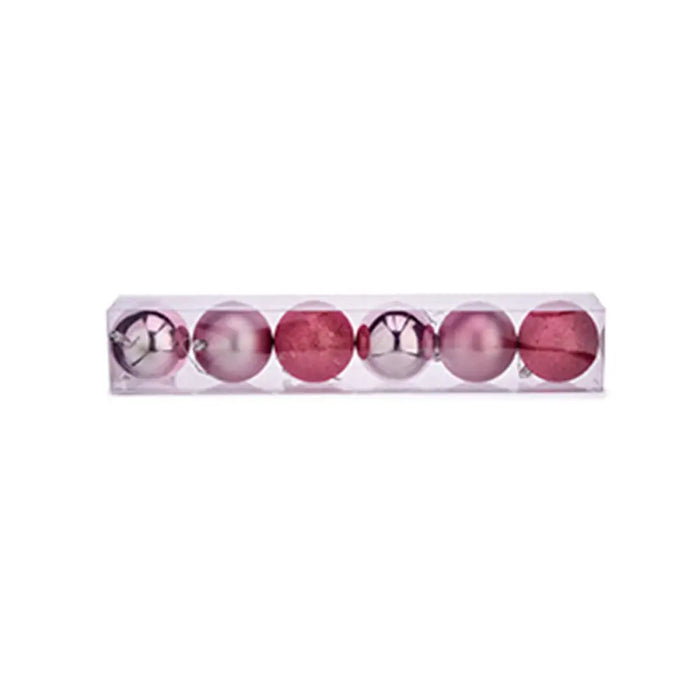 Set of Christmas balls Krist+ Pink Plastic Ø 8 cm (24 Units) - Декорация и Осветление<<<Дом Градина<<<BigBuy&&&Коледни