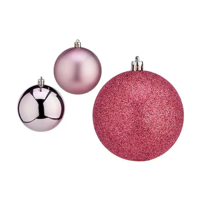 Set of Christmas balls Krist+ Pink Plastic Ø 8 cm (24 Units) - Декорация и Осветление<<<Дом Градина<<<BigBuy&&&Коледни