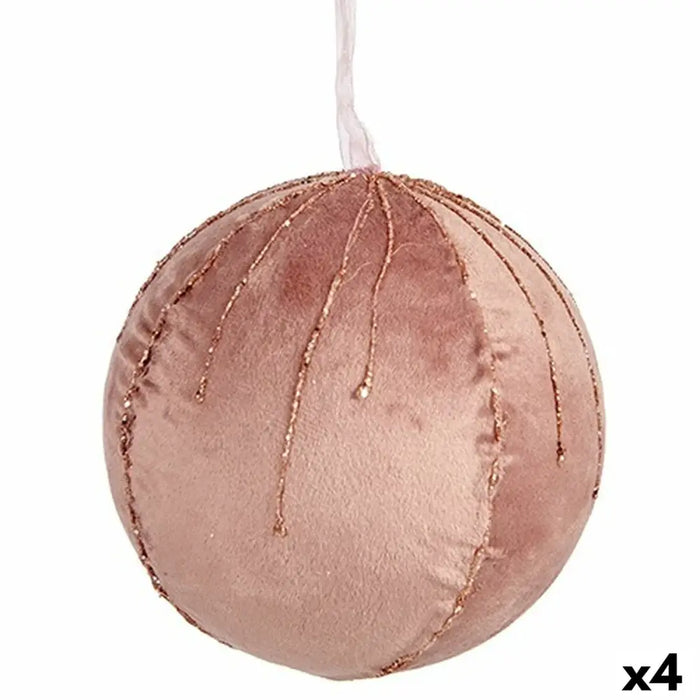 Set of Christmas balls Krist+ Pink Polyester (4 Units) - Декорация и Осветление<<<Дом Градина<<<BigBuy&&&Коледни