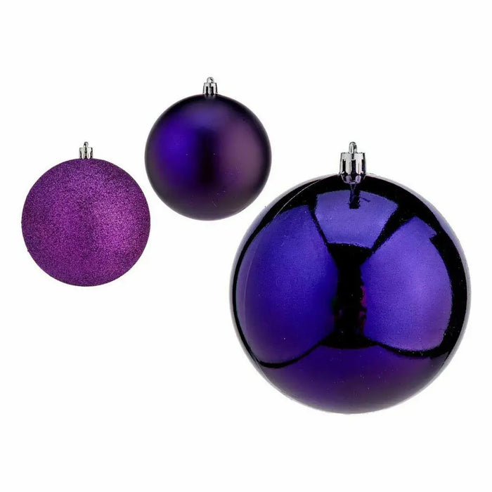 Set of Christmas balls Krist+ Purple Plastic (12 Units) - Декорация и Осветление<<<Дом Градина<<<BigBuy&&&Коледни