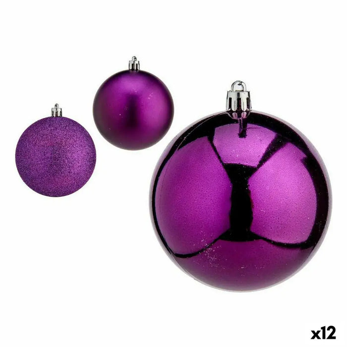 Set of Christmas balls Krist+ Purple Plastic (12 Units) - Декорация и Осветление<<<Дом Градина<<<BigBuy&&&Коледни