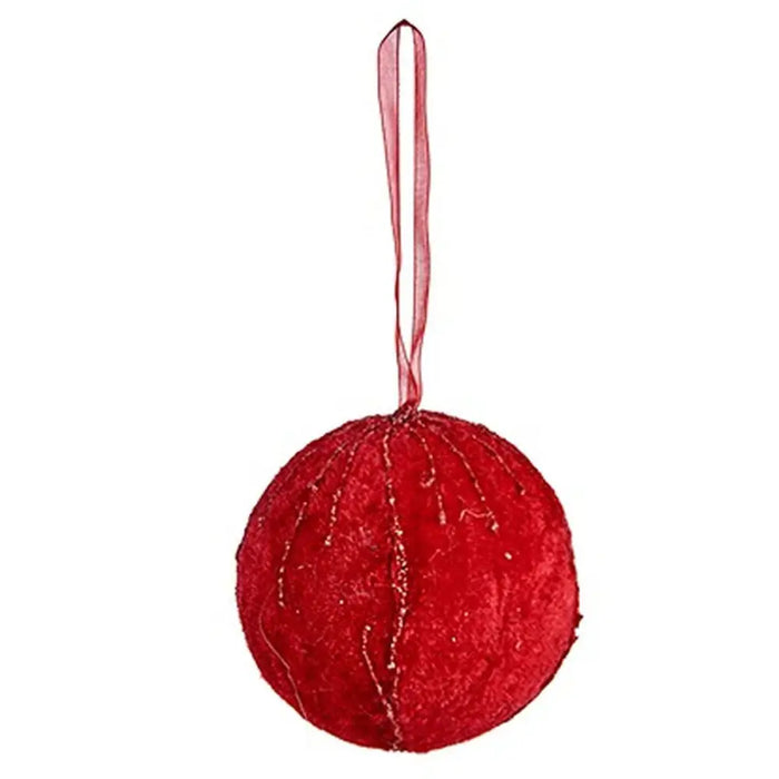 Set of Christmas balls Krist+ Red Polyester (6 Units) - Декорация и Осветление<<<Дом Градина<<<BigBuy&&&Коледни