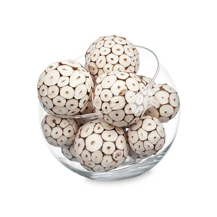 Set of Decorative Balls Gift Decor White Brown 10 x 20 x 10 cm (12 Units) - Други артикули за декорация<<<Декорация и