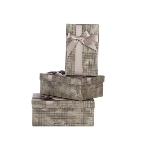Set of decorative boxes Pincello Anthracite Cardboard Stripes Lasso 3 Pieces - Декорация и Осветление<<<Дом