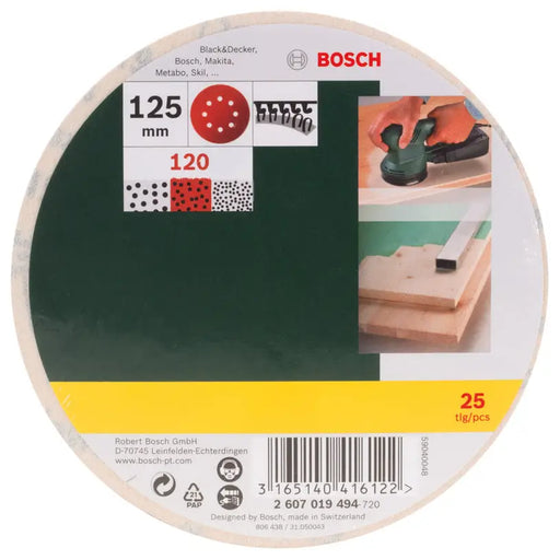 SET OF SANDING PADS 25 PCS. BOSCH K 120 - Шкурки за машинно шлайфане<<<Консумативи за електроинструменти<<<Инструменти