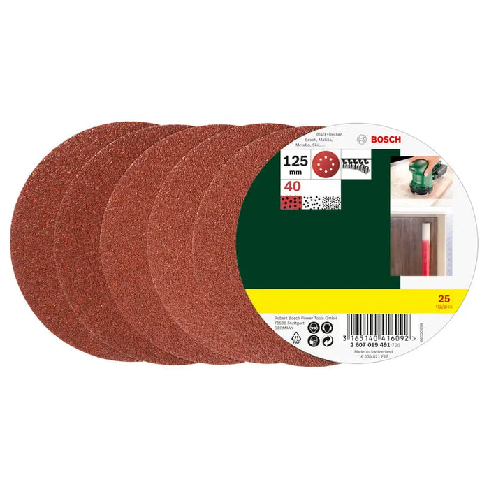 SET OF SANDING PADS 25 PCS. BOSCH K 40 - Шкурки за машинно шлайфане<<<Консумативи за електроинструменти<<<Инструменти и