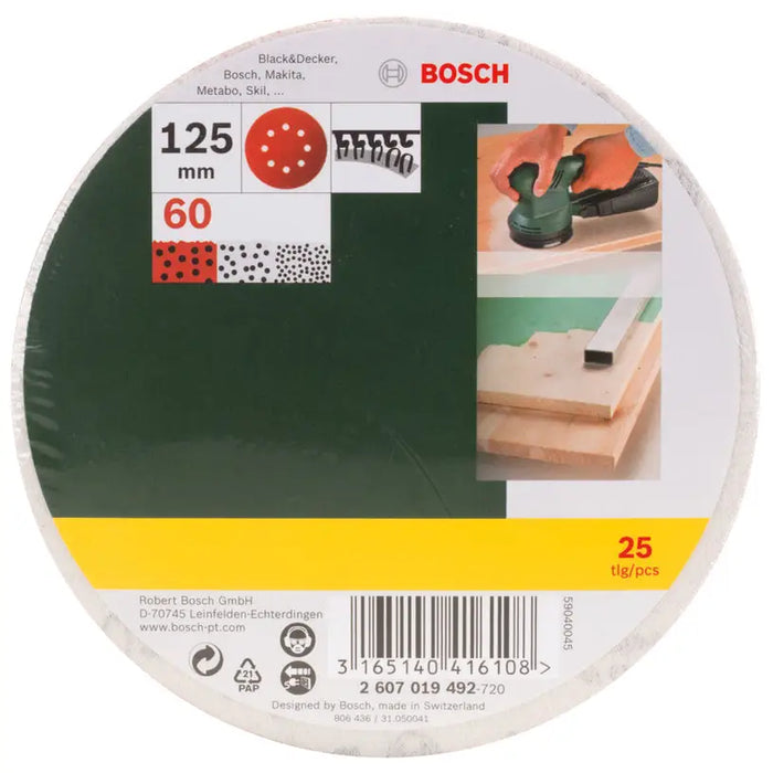 SET OF SANDING PADS 25 PCS. BOSCH K 60 - Шкурки за машинно шлайфане<<<Консумативи за електроинструменти<<<Инструменти и