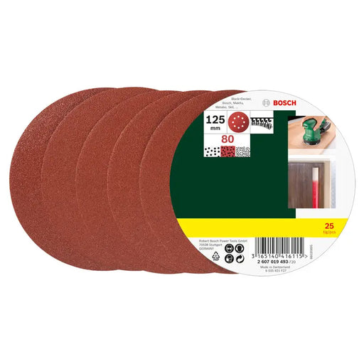 SET OF SANDING PADS 25 PCS. BOSCH K 80 - Шкурки за машинно шлайфане<<<Консумативи за електроинструменти<<<Инструменти и