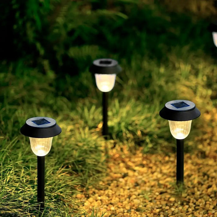 Set of solar garden lights Aktive 6 Pieces Stainless steel Plastic 10 x 38 x 10 cm (4 Units) - Декорация и