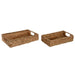 Set of trays Home ESPRIT Natural Tropical 40 x 26 x 9 cm (2 Units) - Декорация и Осветление<<<Дом