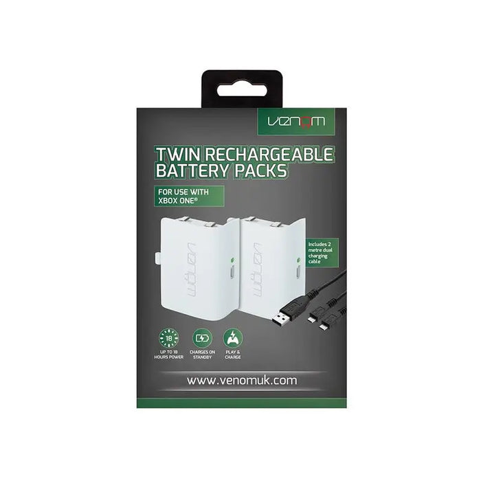 Set of two rechargeable batteries for Xbox One Venom White VS2860 - Плеър DVD<<<Конзоли и аксесоари<<<ТВ Аудио