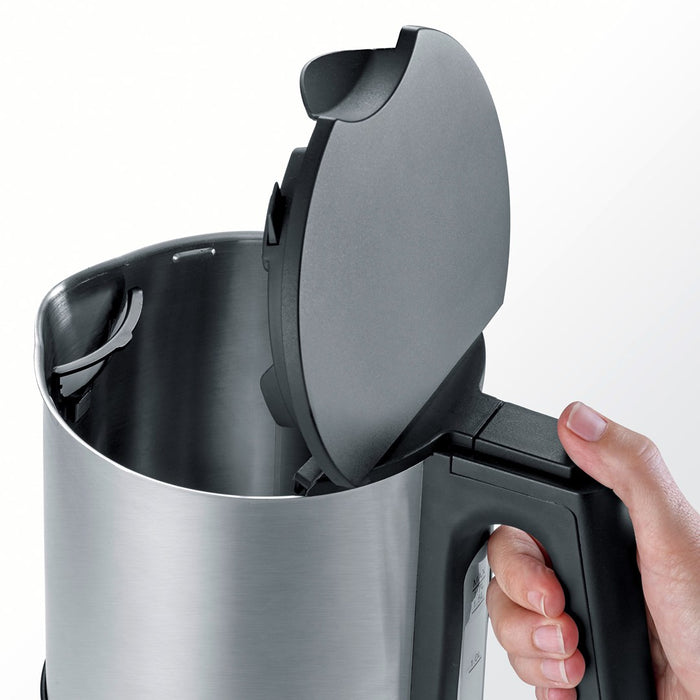Severin WK 3409 electric kettle 1.7 L 2200 W Black, Stainless steel