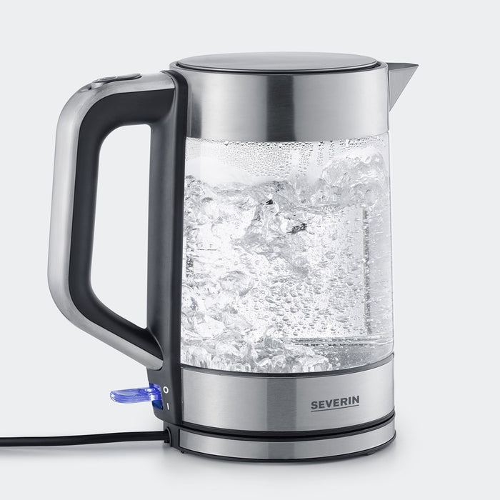 Severin WK 3420 electric kettle 1.7 L 2200 W Black, Stainless steel, Transparent