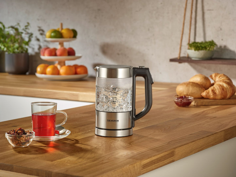 Severin WK 3458 electric kettle 0.5 L 1100 W Black, Transparent