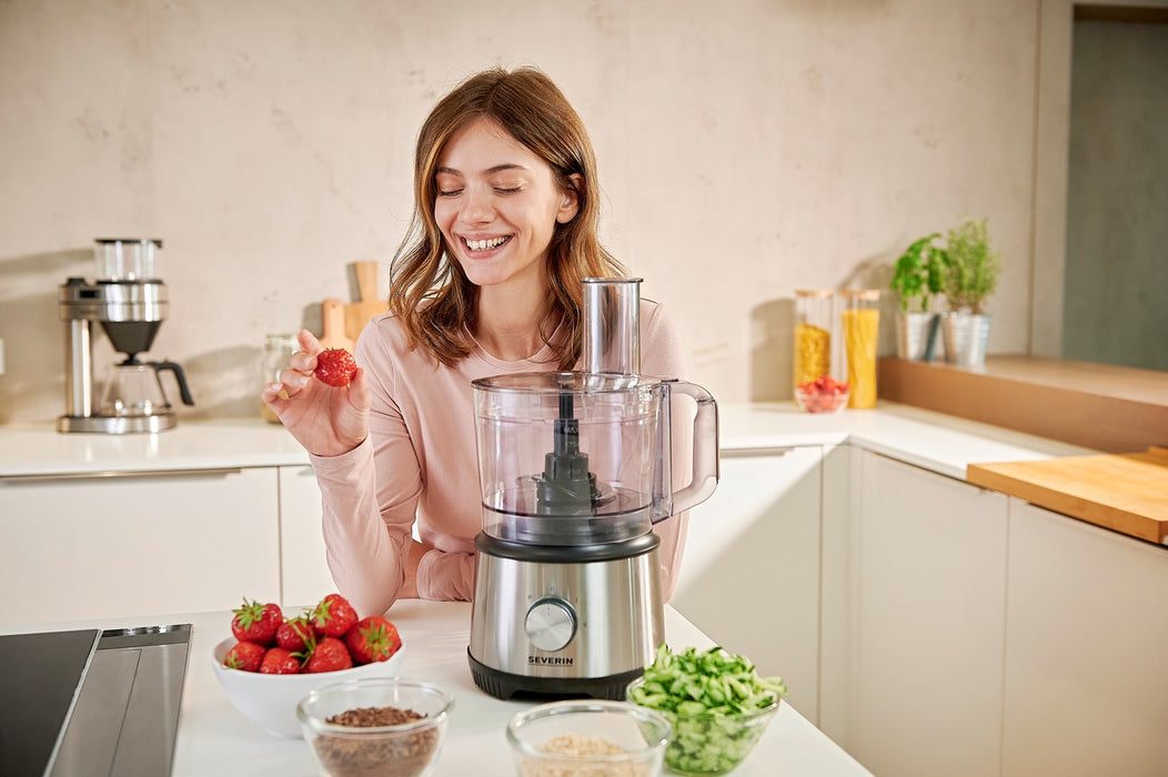 Severin KM 3892 food processor 1200 W 1.5 L Black, Stainless steel, Transparent