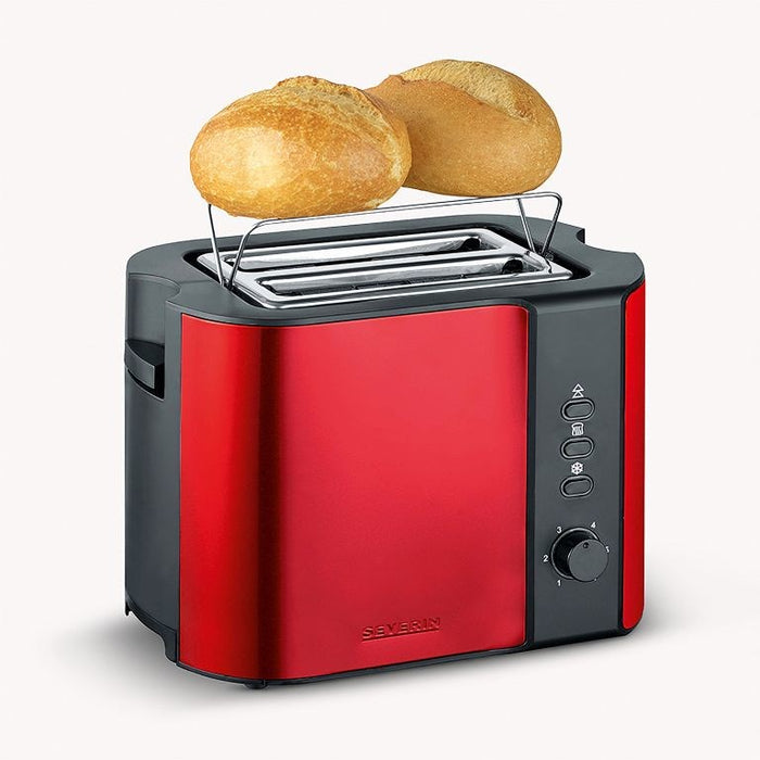 Severin AT 2217 toaster 2 slice(s) 800 W Metallic, Red