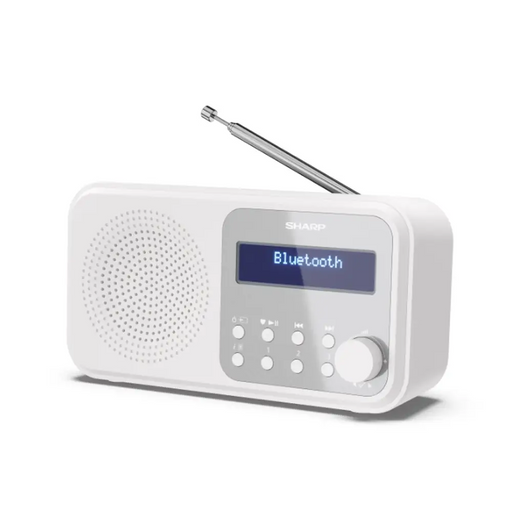 Sharp Radios DR-P420(WH) PORTABLE DIGITAL RADIO Bluetooth 5.0 20 DAB+/DAB/FM Auto time/date LCD Display Dual