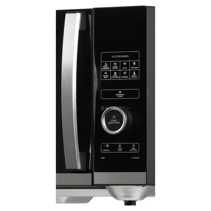 Sharp YC-QS254AE-B microwave Countertop Solo microwave 25 L 900 W Black Stainless steel - Freestanding