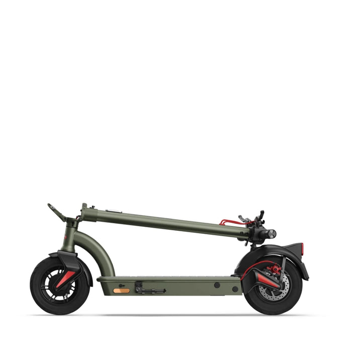 Sharp Electric Scooter, Range per charge: 35 km, 350W Motor, LED Display, e-ABS, USB Charging Port, Bluetooth, IPX4 certification, 10" Pneumatic tyre, Triple brake system, Rear Suspension, Max load: 120 kg, Olive Gray