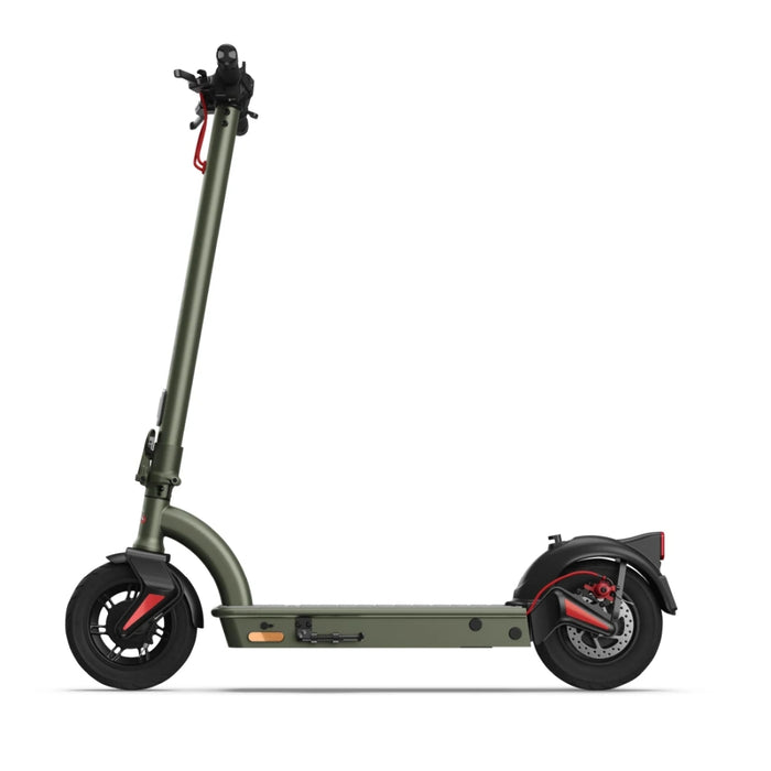 Sharp Electric Scooter, Range per charge: 35 km, 350W Motor, LED Display, e-ABS, USB Charging Port, Bluetooth, IPX4 certification, 10" Pneumatic tyre, Triple brake system, Rear Suspension, Max load: 120 kg, Olive Gray