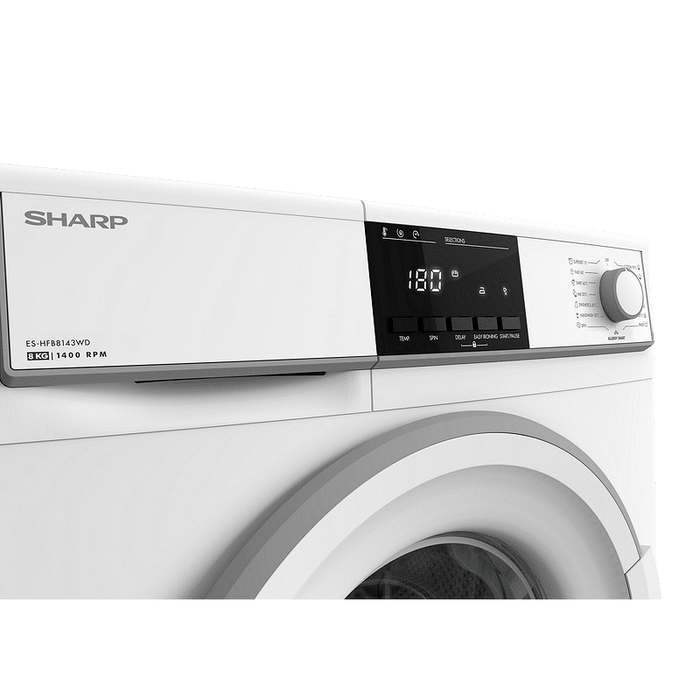 Washing machine Sharp ES-HFB8143WD*** , 1400 rpm, 8.00 kg, D , White
