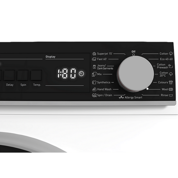 Washing machine Sharp ES-NFB714AWNNA, 1400 rpm, 7.00 kg, A, White