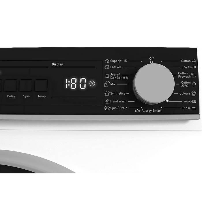 Washing machine Sharp ES-NFB814AWNA, 1400 rpm, 8.00 kg, A, White