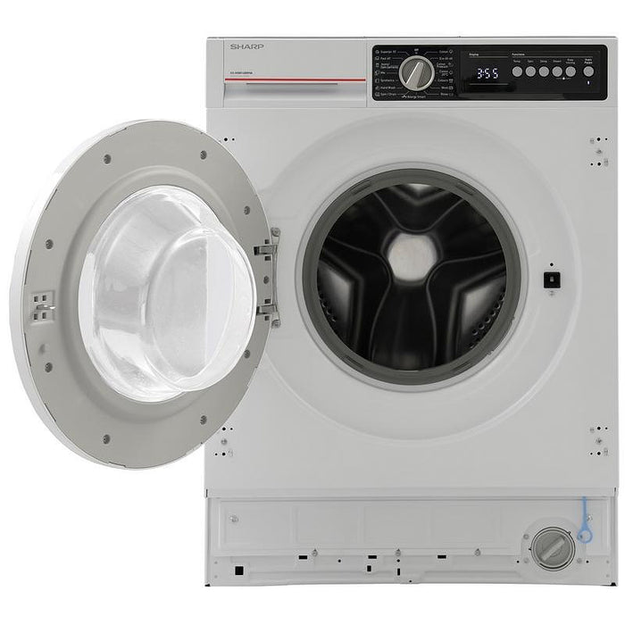 Built-in washing machine Sharp ES-NIB814BWNA-EE , 1400 rpm, 8.00 kg, A , White