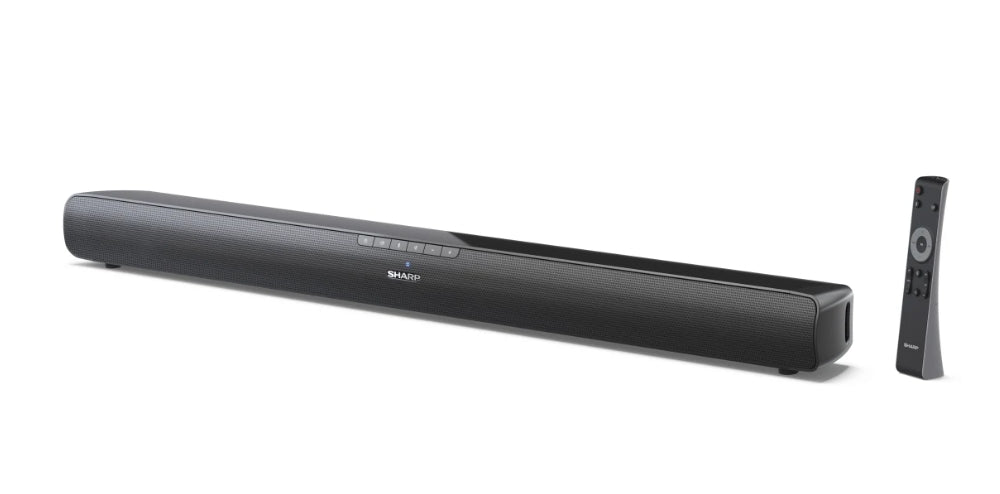 Sharp Soundbar HT-SB100, 75W 2.0 HDMI & BLUETOOTH, HDMI ARC/CEC, USB playback, 3.5mm Aux-in, Digital Optical Audio Input, Glossy black