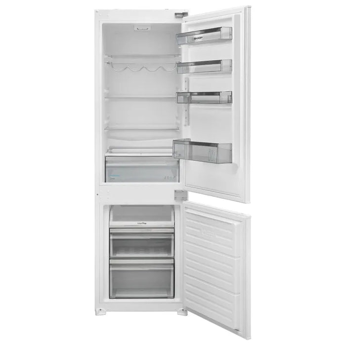 Built-in refrigerator with freezer Sharp SJ-BE250T0XS, 251 l, E, Yes, Static