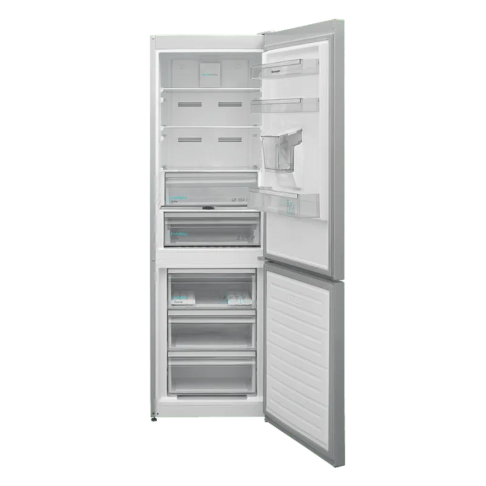 Refrigerator with freezer Sharp SJ-NBA21DMDIE, 331 l, E, No Frost, Inox