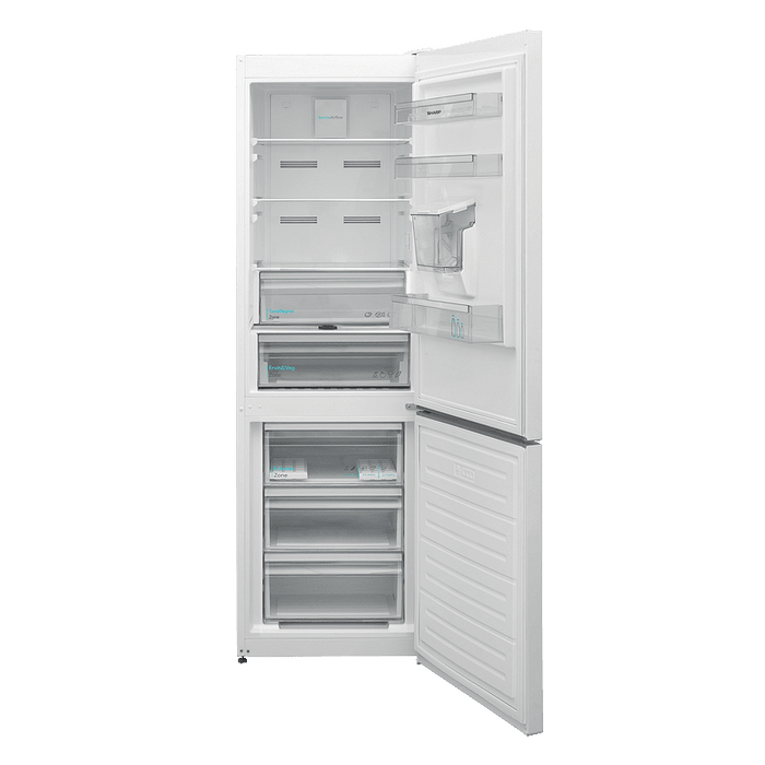 Refrigerator with freezer Sharp SJ-NBA21DMDWE , 331 l, E , No Frost , White