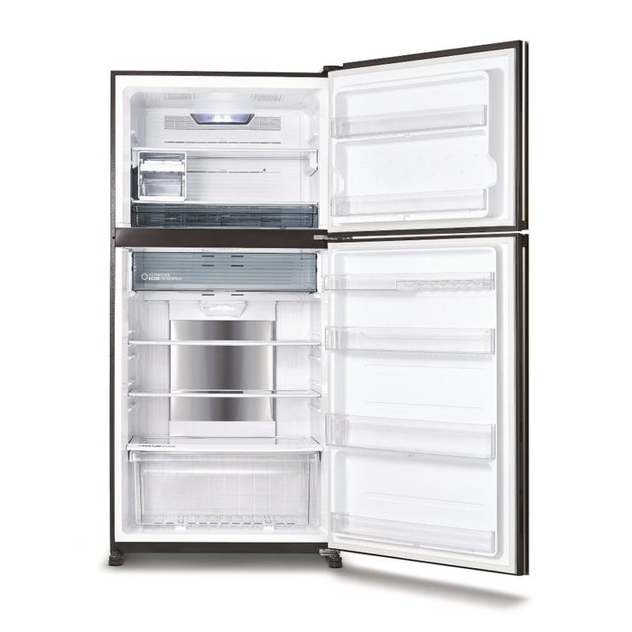 Refrigerator with top chamber Sharp SJ-YG740G-SL, 604 l, E, No Frost, Inox