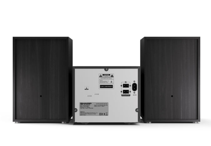 Sharp Audio Systems XL-B517D(BK), HI-FI MICRO SYSTEM, 45W total max power output, DAB+ and FM tuner with RDS, Bluetooth v5.0, CD player, USB playback, 3.5mm Aux-in / line-in, Headphone jack, wooden speaker, Black