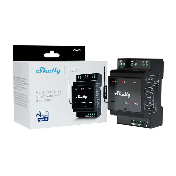 Shelly Qubino Wave Pro 3 Z-Wave 3 channel DIN rail relay - Smart controllers<<<Control devices<<<Smart
