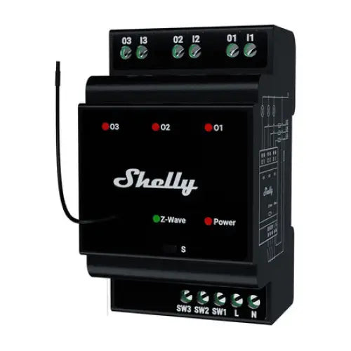 Shelly Qubino Wave Pro 3 Z-Wave 3 channel DIN rail relay - Smart controllers<<<Control devices<<<Smart