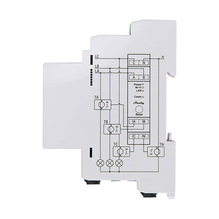 Shelly PRO 3EM 120A 3-Phase Energy Meter, WiFi/Bluetooth