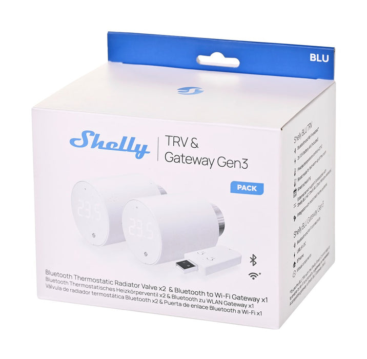 Shelly BLU TRV Thermostatic head, WiFi/Bluetooth (2 pieces with control unit)