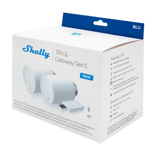 Shelly BLU TRV Thermostatic head, WiFi/Bluetooth (2 pieces with control unit)