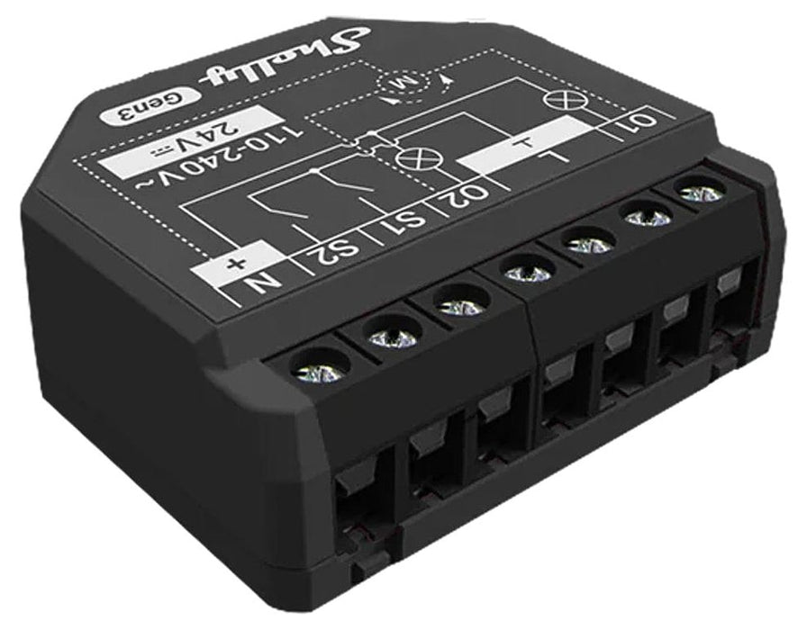 Shelly 2PM Gen3 2-channel Controller, WiFi/Bluetooth (energy measurement)