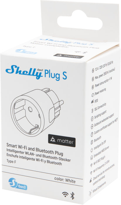 Shelly Plug S MTR Gen3 Smart Outlet (White)