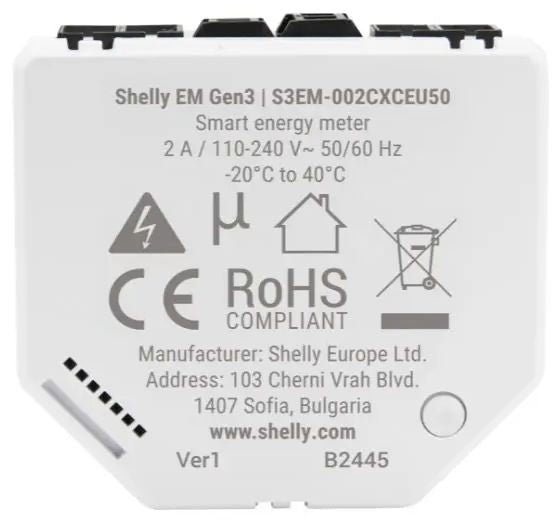 Shelly EM gen3 energy measurement controller