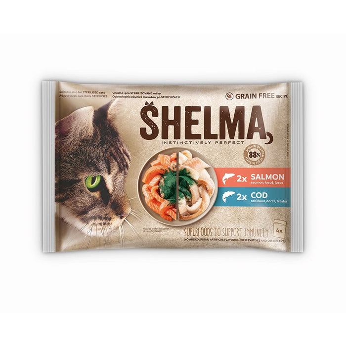 SHELMA with salmon and cod in sauce - wet cat food - 4x85g